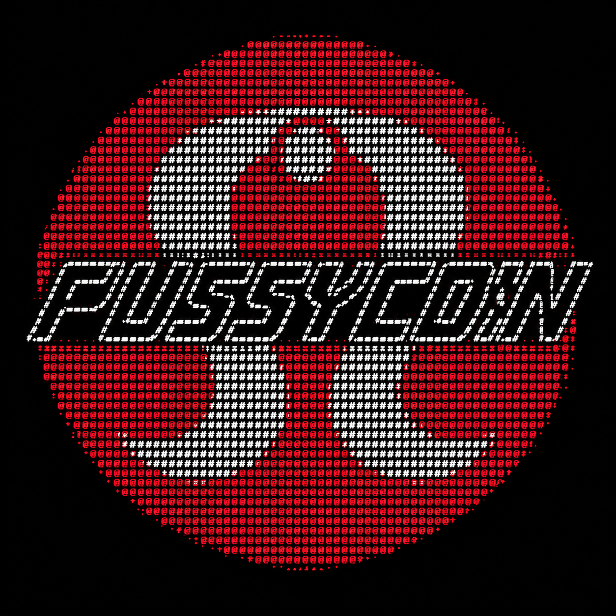 The $PUSSYCOIN red pixel coin